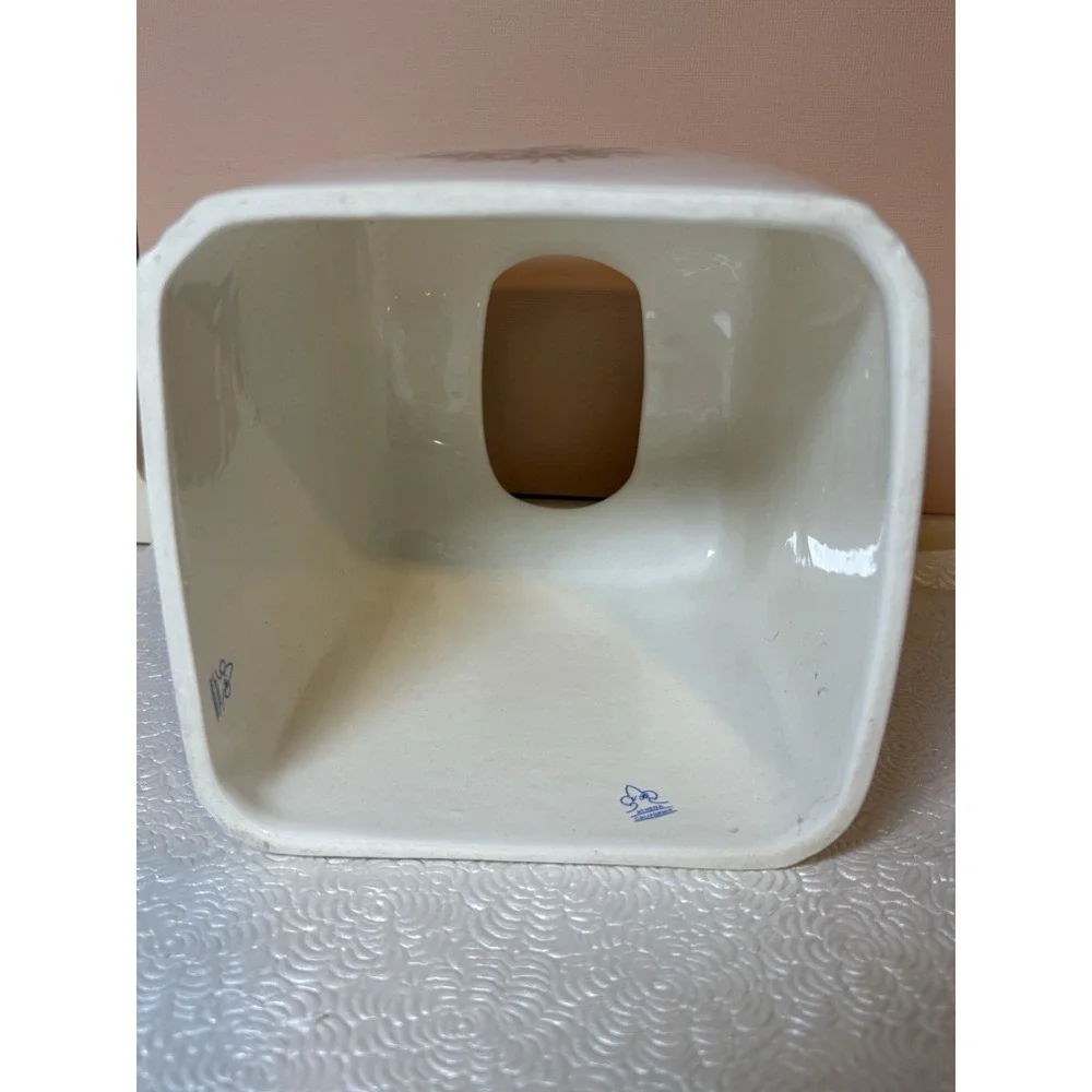 Vintage Ceramic Kleenex Tissue Box Cover Pink Roses Floral Cottagecore